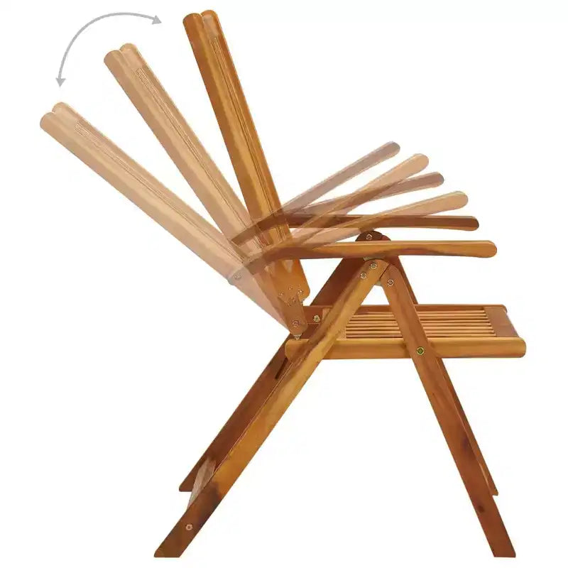 vidaXL Outdoor Recliner Chairs Patio Reclining Lounge Chair Solid Wood Acacia