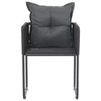 vidaXL Patio Chairs Outdoor Patio Dining Chair with Pillows Poly Rattan
