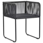 vidaXL Patio Chairs Outdoor Patio Dining Chair with Pillows Poly Rattan