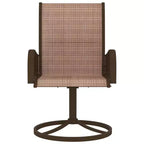 vidaXL 2x Garden Swivel Chairs Textilene and Steel Lounge Seat Gray/Brown