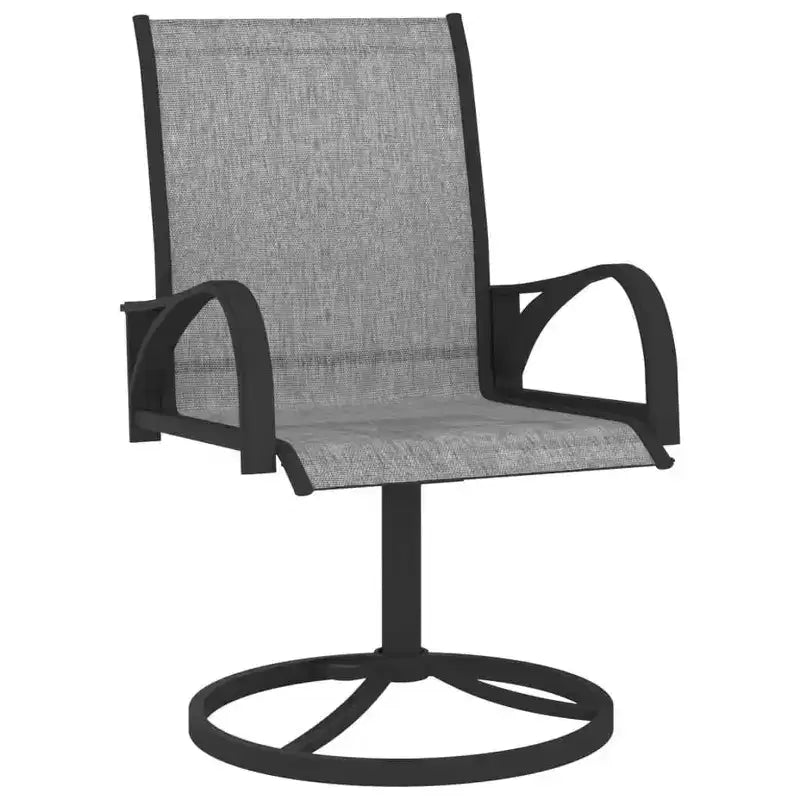 vidaXL 2x sedie da giardino girevoli in textilene e acciaio Lounge Seat Grigio/Marrone