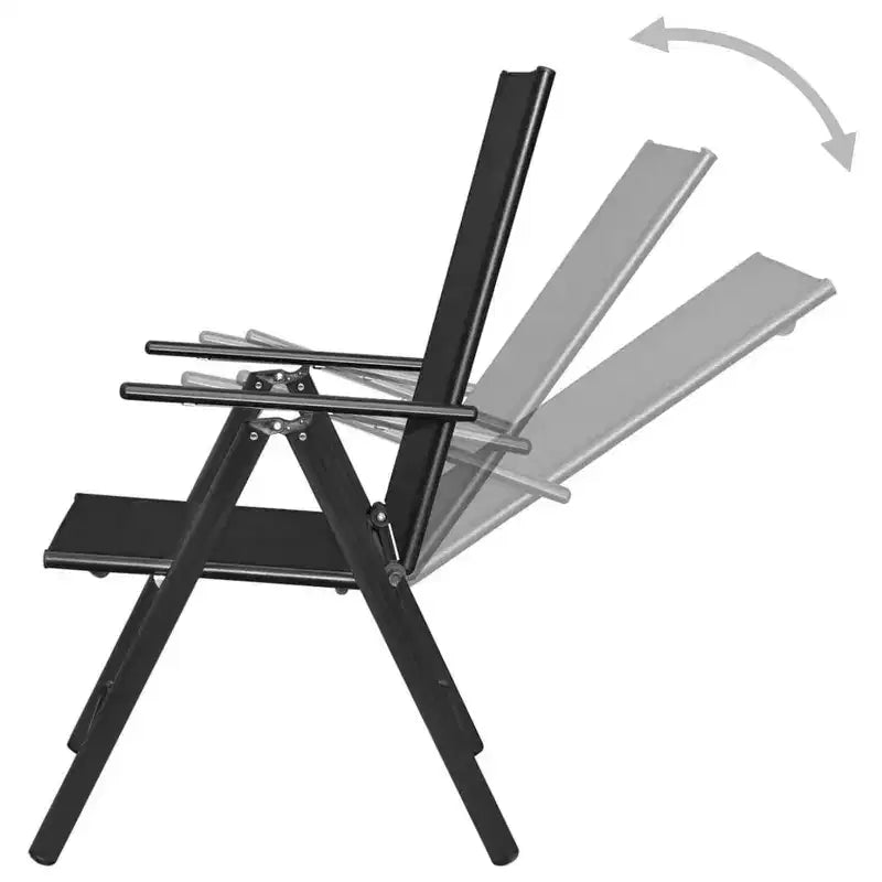 vidaXL Set Sedie da Giardino Pieghevoli Standard Alluminio 6 pz