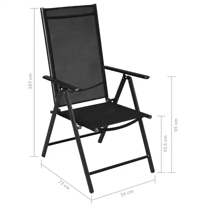 vidaXL Set Sedie da Giardino Pieghevoli Standard Alluminio 6 pz