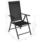 vidaXL Set Sedie da Giardino Pieghevoli Standard Alluminio 6 pz