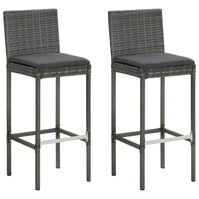 vidaXL Sgabello da Bar Seduta con Cuscini Sgabello da Isola per Cucina Pub Polyrattan