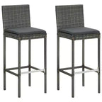 vidaXL Sgabello da Bar Seduta con Cuscini Sgabello da Isola per Cucina Pub Polyrattan