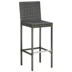 vidaXL Sgabello da Bar Seduta con Cuscini Sgabello da Isola per Cucina Pub Polyrattan