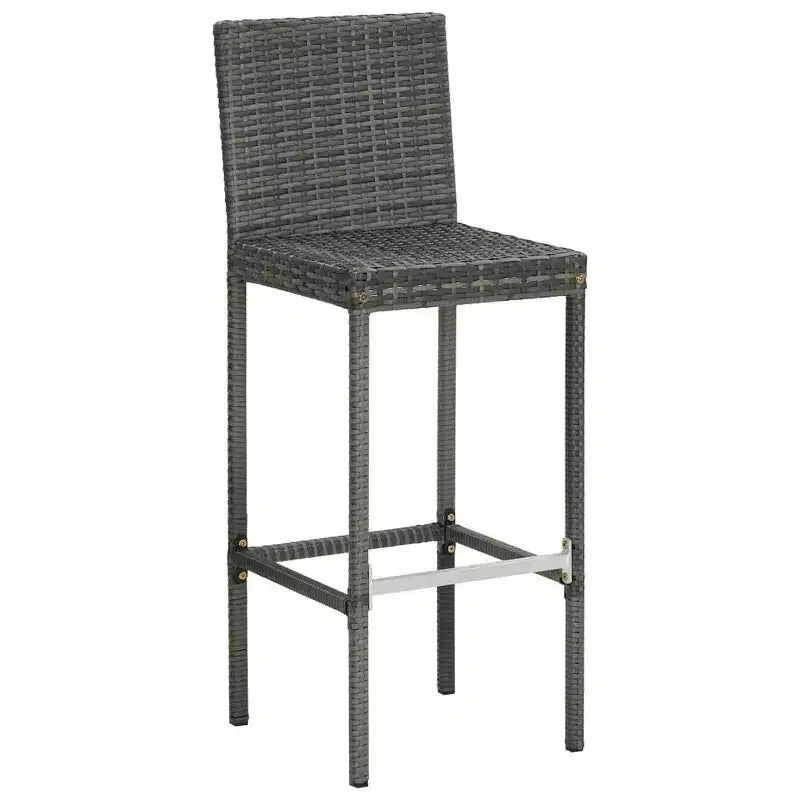 vidaXL Sgabello da Bar Seduta con Cuscini Sgabello da Isola per Cucina Pub Polyrattan