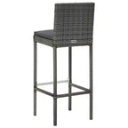 vidaXL Sgabello da Bar Seduta con Cuscini Sgabello da Isola per Cucina Pub Polyrattan