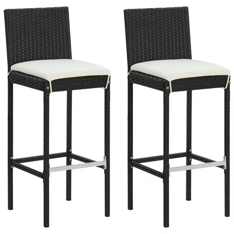vidaXL Sgabello da Bar Seduta con Cuscini Sgabello da Isola per Cucina Pub Polyrattan