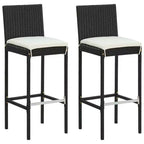 vidaXL Sgabello da Bar Seduta con Cuscini Sgabello da Isola per Cucina Pub Polyrattan