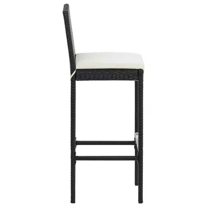 vidaXL Sgabello da Bar Seduta con Cuscini Sgabello da Isola per Cucina Pub Polyrattan