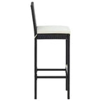 vidaXL Sgabello da Bar Seduta con Cuscini Sgabello da Isola per Cucina Pub Polyrattan