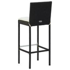 vidaXL Sgabello da Bar Seduta con Cuscini Sgabello da Isola per Cucina Pub Polyrattan