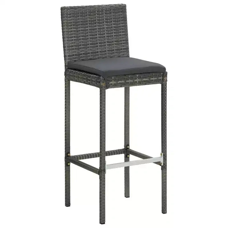 vidaXL Sgabello da Bar Seduta con Cuscini Sgabello da Isola per Cucina Pub Polyrattan