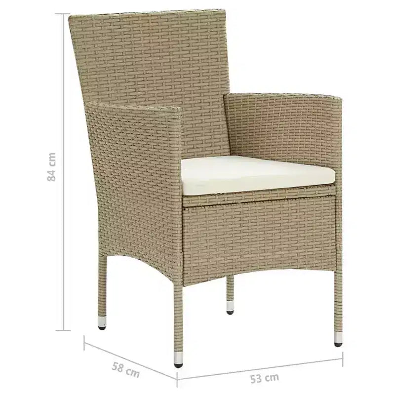 vidaXL 4x Sedie da Giardino Polirattan Esterno Balcone Cena Vari Colori