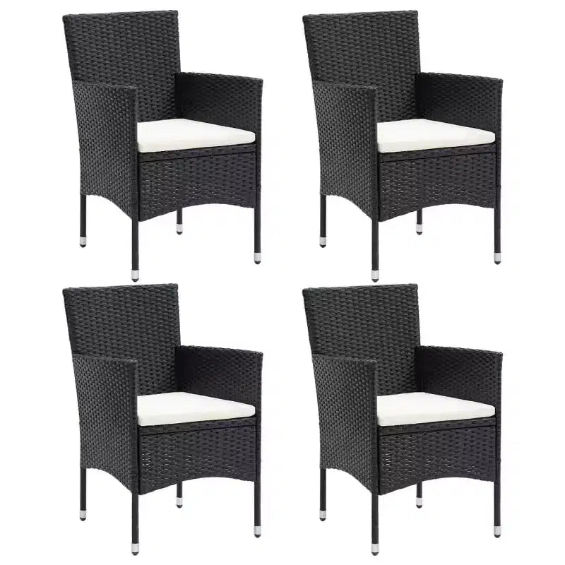 vidaXL 4x Sedie da Giardino Polirattan Esterno Balcone Cena Vari Colori