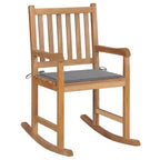 vidaXL Sedia a Dondolo da Esterno con Cuscino in Legno Massello di Teak
