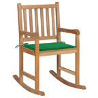 vidaXL Sedia a Dondolo da Esterno con Cuscino in Legno Massello di Teak