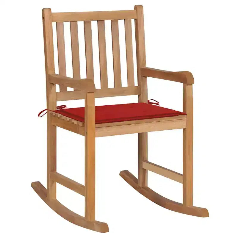 vidaXL Sedia a Dondolo da Esterno con Cuscino in Legno Massello di Teak