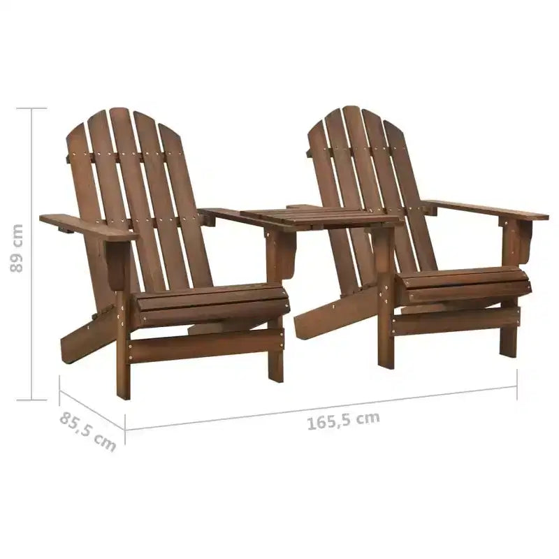 vidaXL Sedie Adirondack Sedia da Giardino Adirondack con Tavolino da Tè Legno Massello di Abete