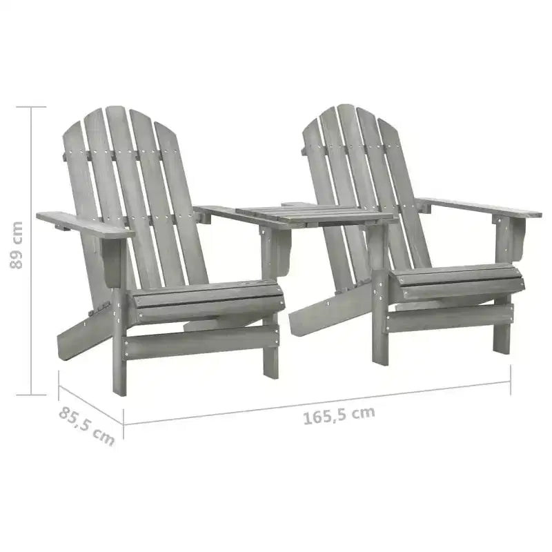 vidaXL Sedie Adirondack Sedia da Giardino Adirondack con Tavolino da Tè Legno Massello di Abete