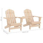 vidaXL Sedie Adirondack Sedia da Giardino Adirondack con Tavolino da Tè Legno Massello di Abete