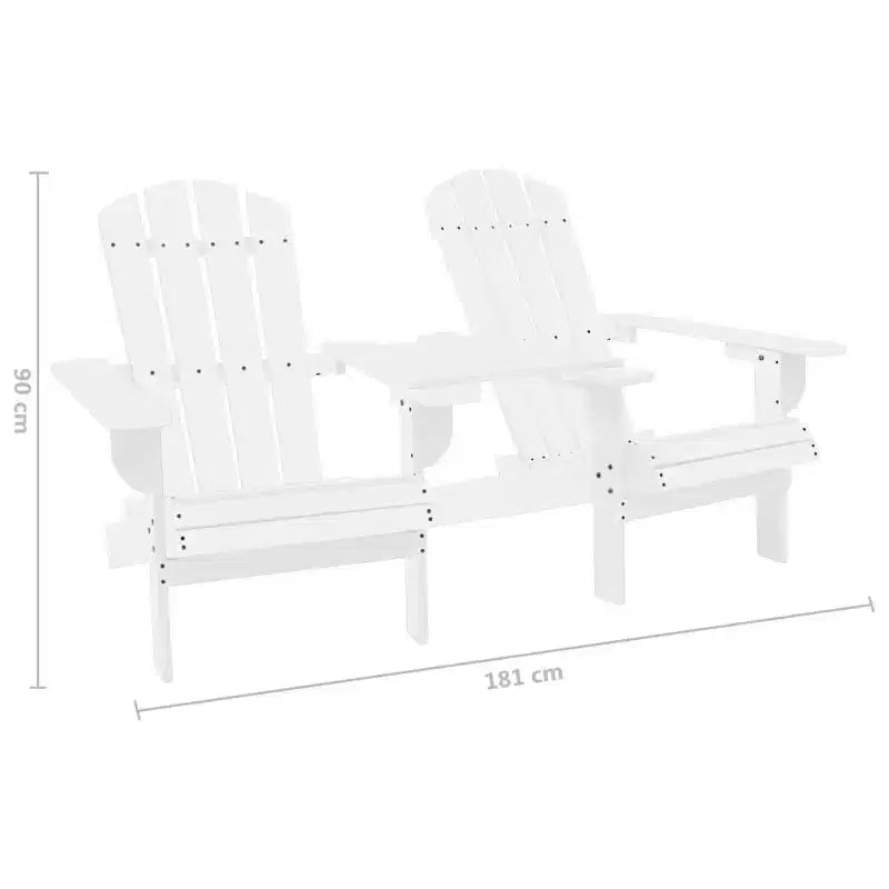 vidaXL Sedie Adirondack Sedia da Giardino Adirondack con Tavolino da Tè Legno Massello di Abete