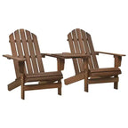 vidaXL Sedie Adirondack Sedia da Giardino Adirondack con Tavolino da Tè Legno Massello di Abete
