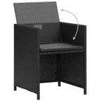 vidaXL Sedie da Giardino 4 pz Poltrona da Pranzo con Cuscini in Polirattan