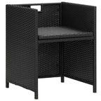 vidaXL Sedie da Giardino 4 pz Poltrona da Pranzo con Cuscini in Polirattan