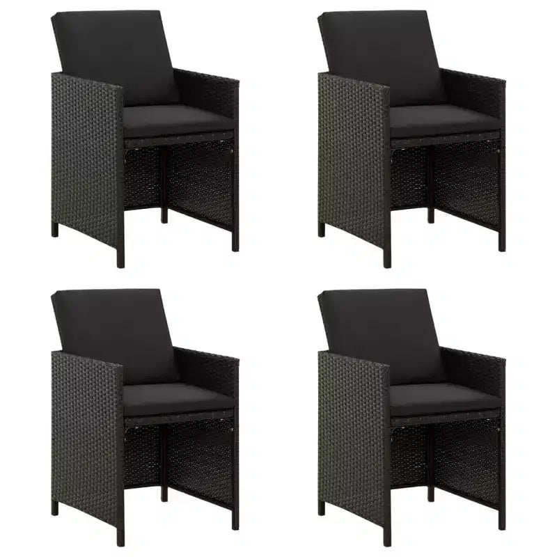 vidaXL Sedie da Giardino 4 pz Poltrona da Pranzo con Cuscini in Polirattan