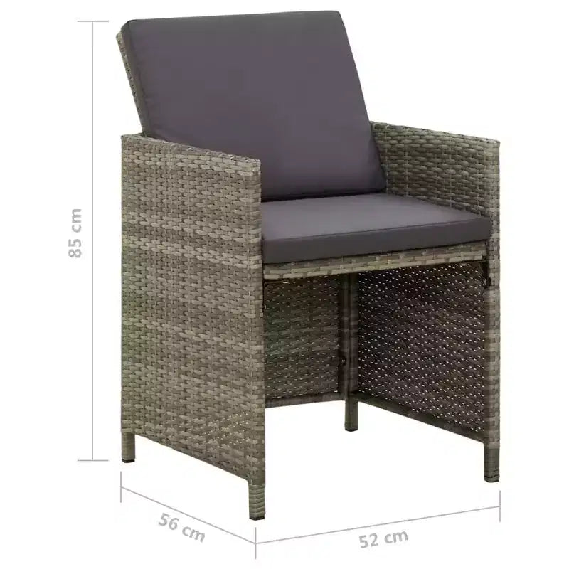 vidaXL Sedie da Giardino 4 pz Poltrona da Pranzo con Cuscini in Polirattan