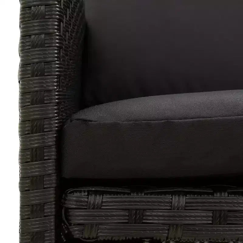 vidaXL Sedie da Giardino 4 pz Poltrona da Pranzo con Cuscini in Polirattan