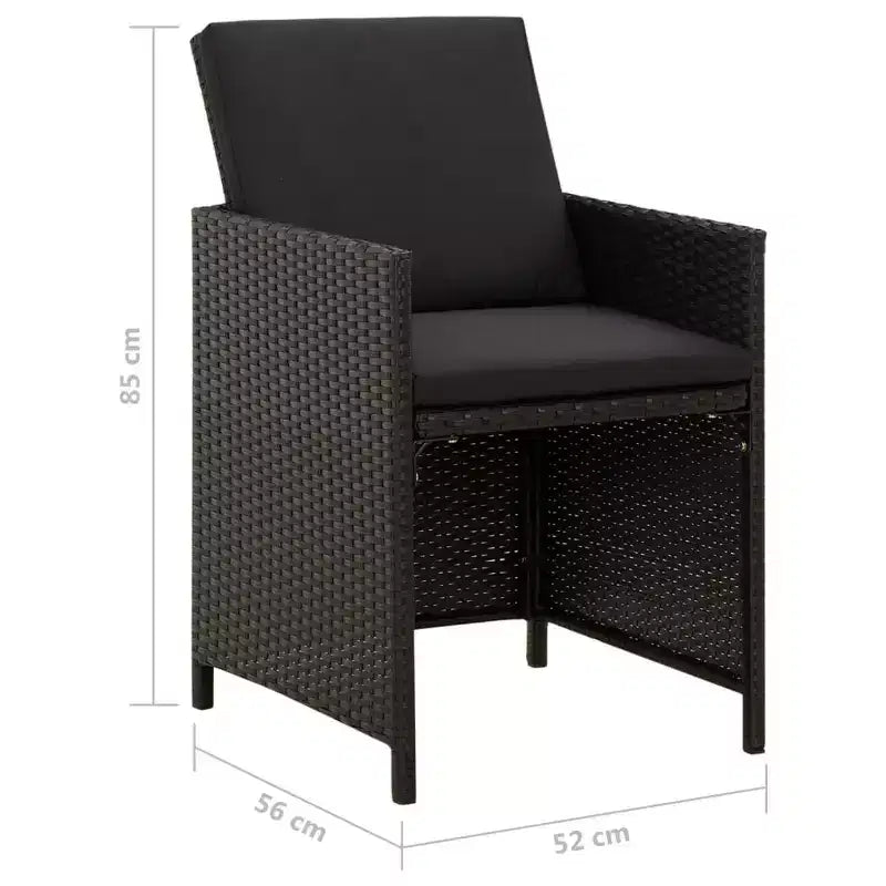 vidaXL Sedie da Giardino 4 pz Poltrona da Pranzo con Cuscini in Polirattan