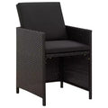 vidaXL Patio Chairs 4 Pcs Patio Dining Single Chair with Cushions Poly Rattan