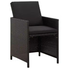 vidaXL Patio Chairs 4 Pcs Patio Dining Single Chair with Cushions Poly Rattan