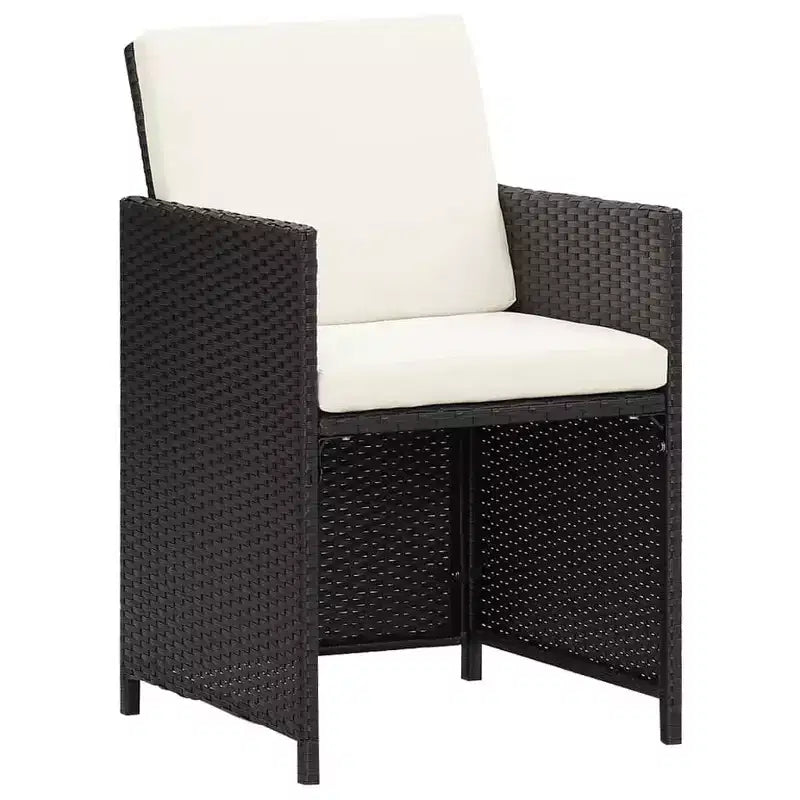 vidaXL Sedie da Giardino 4 pz Poltrona da Pranzo con Cuscini in Polirattan