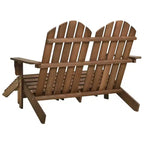 vidaXL 2-Seater Adirondack Chair with Ottomans - Solid Fir Wood - Multiple Colors