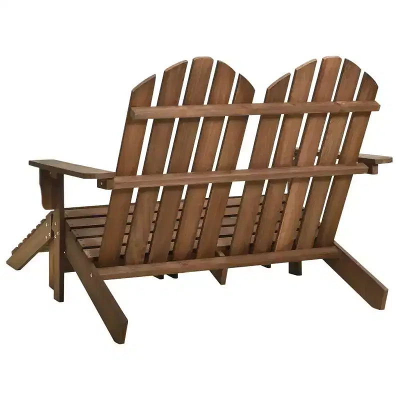 vidaXL 2-Seater Adirondack Chair with Ottomans - Solid Fir Wood - Multiple Colors