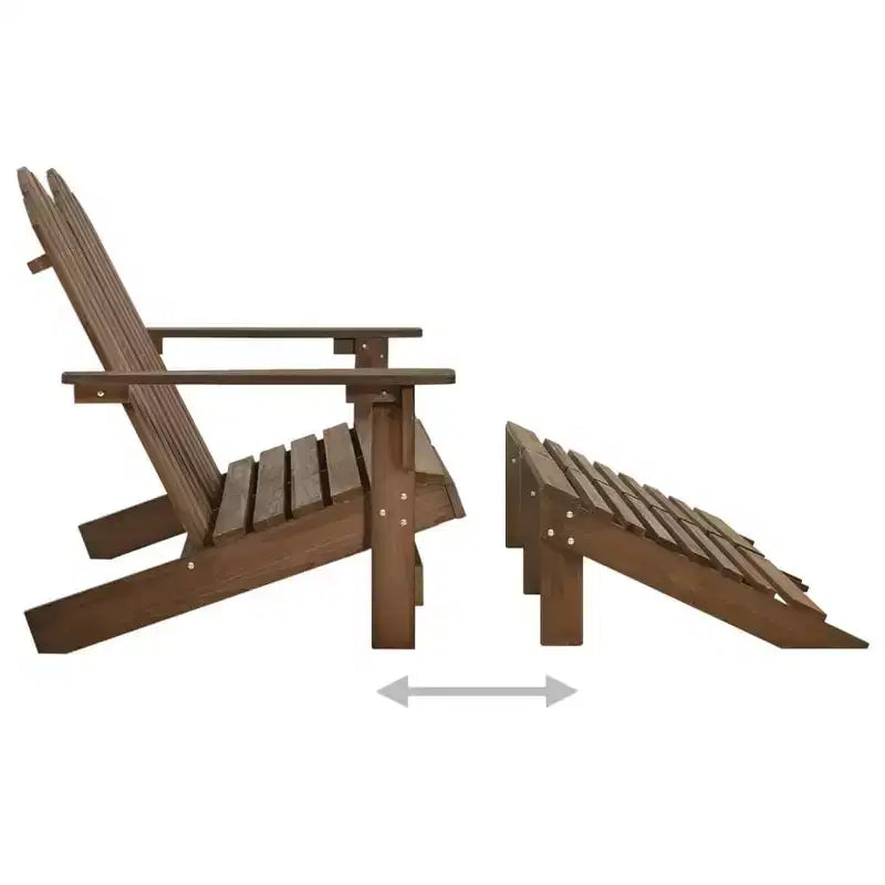 vidaXL 2-Seater Adirondack Chair with Ottomans - Solid Fir Wood - Multiple Colors