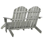 vidaXL 2-Seater Adirondack Chair with Ottomans - Solid Fir Wood - Multiple Colors