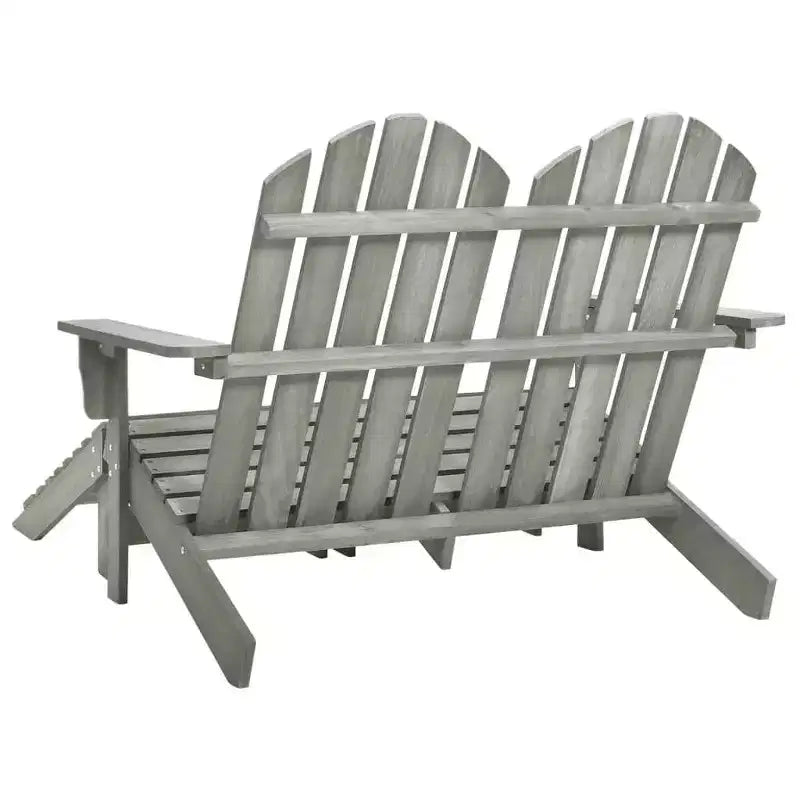 vidaXL 2-Seater Adirondack Chair with Ottomans - Solid Fir Wood - Multiple Colors