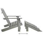 vidaXL 2-Seater Adirondack Chair with Ottomans - Solid Fir Wood - Multiple Colors