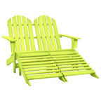 vidaXL 2-Seater Adirondack Chair with Ottomans - Solid Fir Wood - Multiple Colors