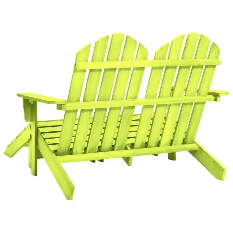 vidaXL 2-Seater Adirondack Chair with Ottomans - Solid Fir Wood - Multiple Colors
