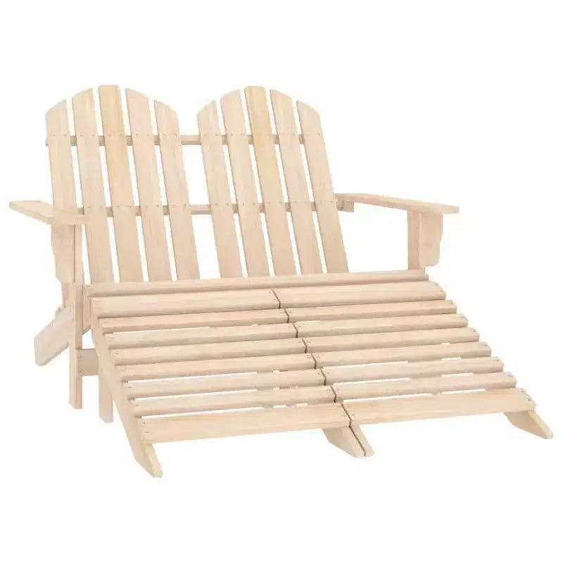 vidaXL 2-Seater Adirondack Chair with Ottomans - Solid Fir Wood - Multiple Colors