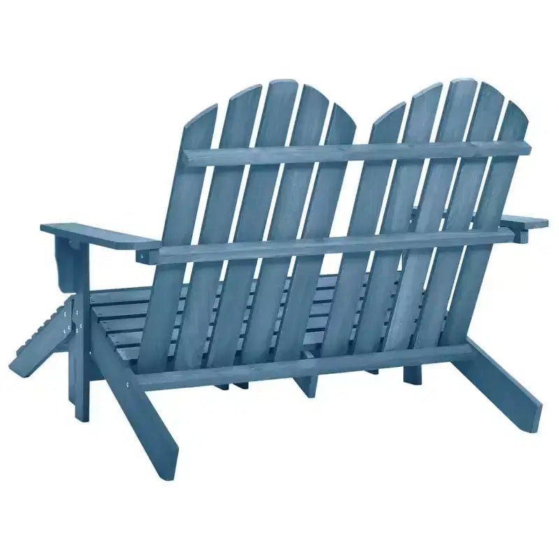 vidaXL 2-Seater Adirondack Chair with Ottomans - Solid Fir Wood - Multiple Colors