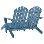vidaXL 2-Seater Adirondack Chair with Ottomans - Solid Fir Wood - Multiple Colors