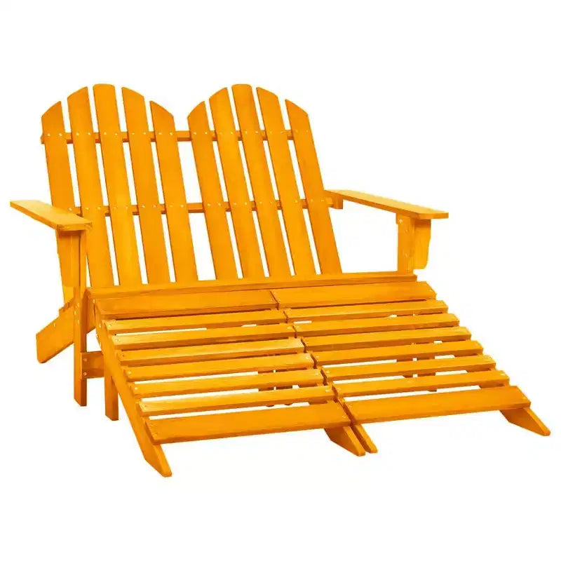 vidaXL 2-Seater Adirondack Chair with Ottomans - Solid Fir Wood - Multiple Colors